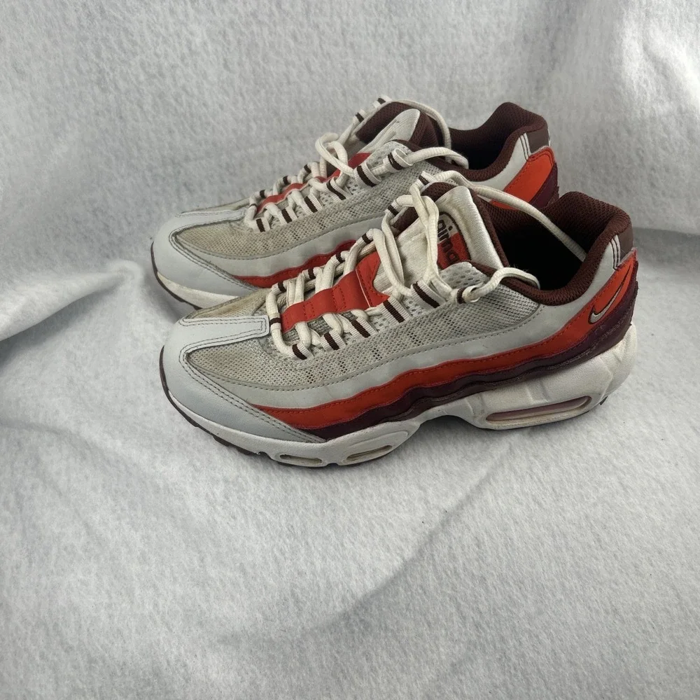 Nike Air Max 95 Recraft Shoes Boy Size 5.5Y Gray Brown Orange Basketball Sneaker